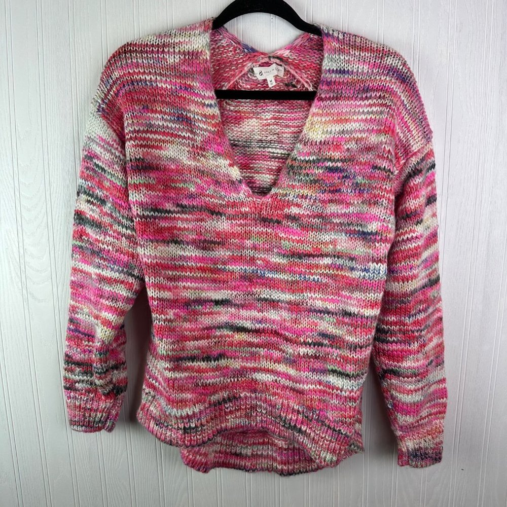 Lou & Grey Spacedye V-neck Sweater Size Medium